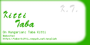 kitti taba business card